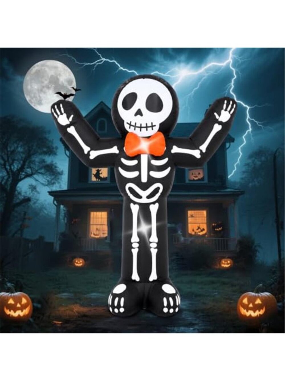 4FT Cute Outdoor Halloween Inflatables Decorations Skeleton Blow up